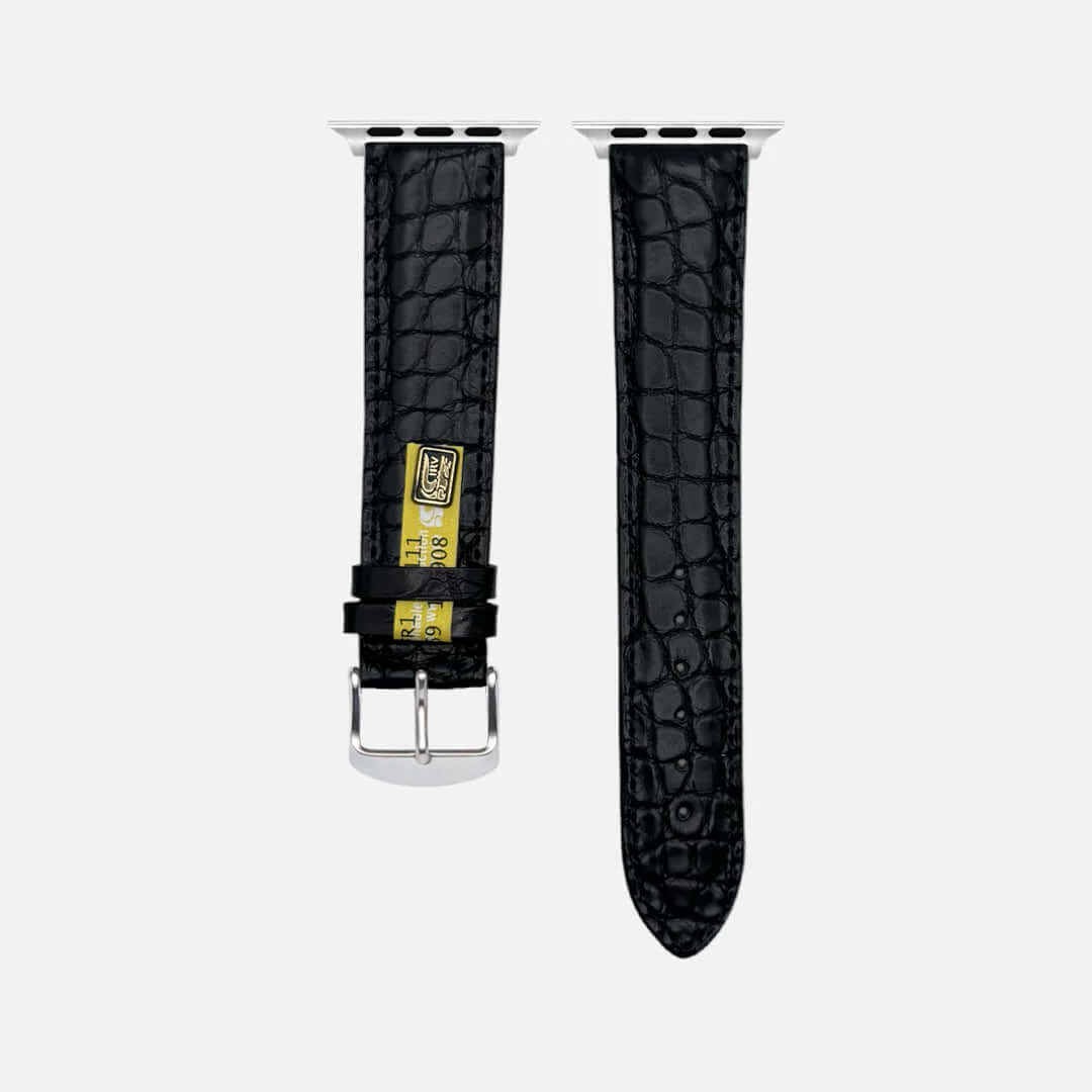 Schwarzes Apple Watch Armband Echt Alligator - Image 8