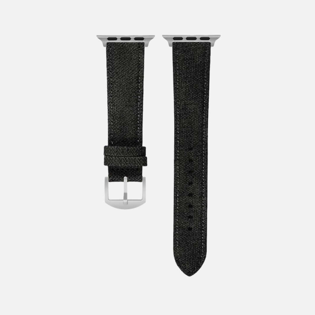 Schwarzes Canvas Apple Watch Band Baumwolle