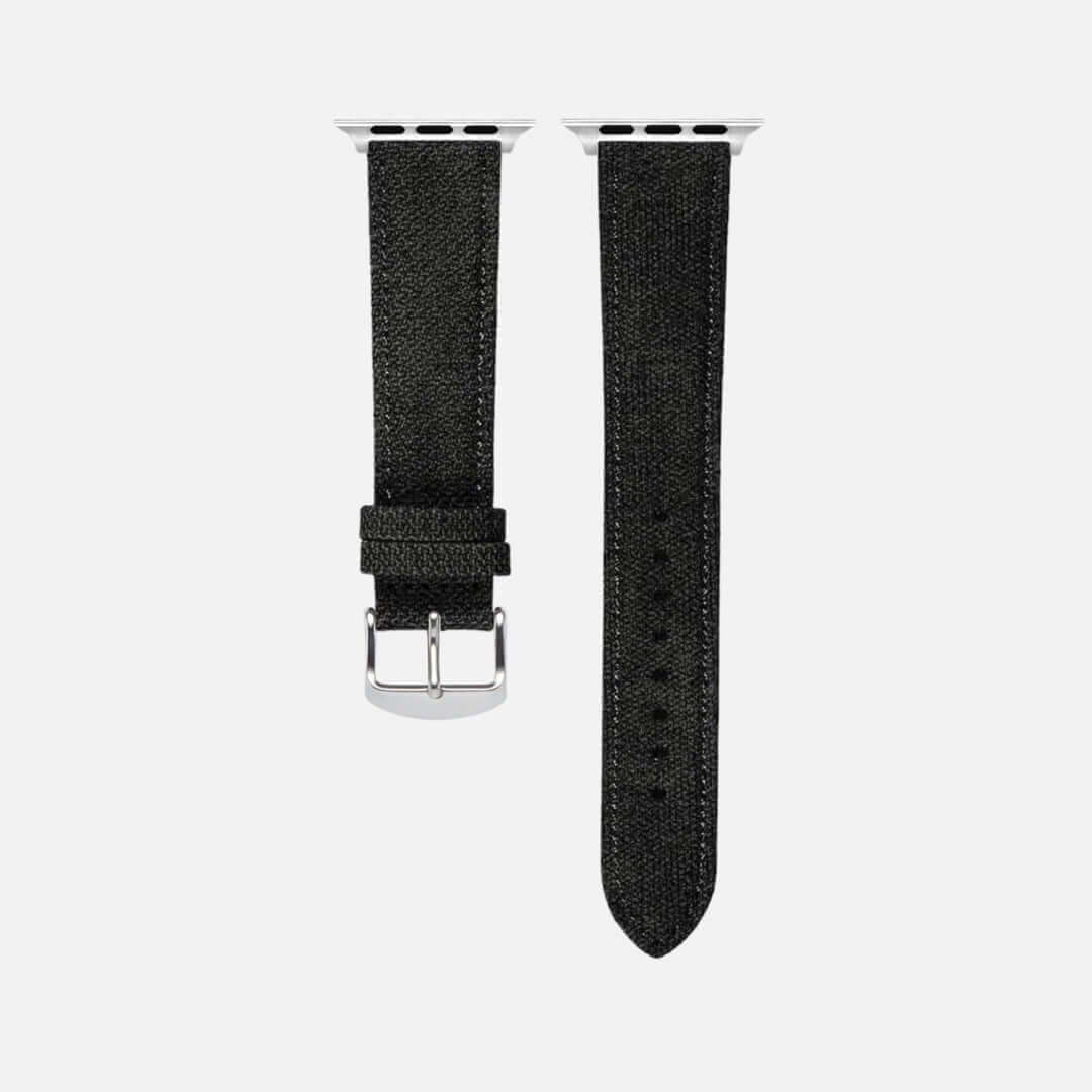 Schwarzes Canvas Apple Watch Band Baumwolle - Image 8