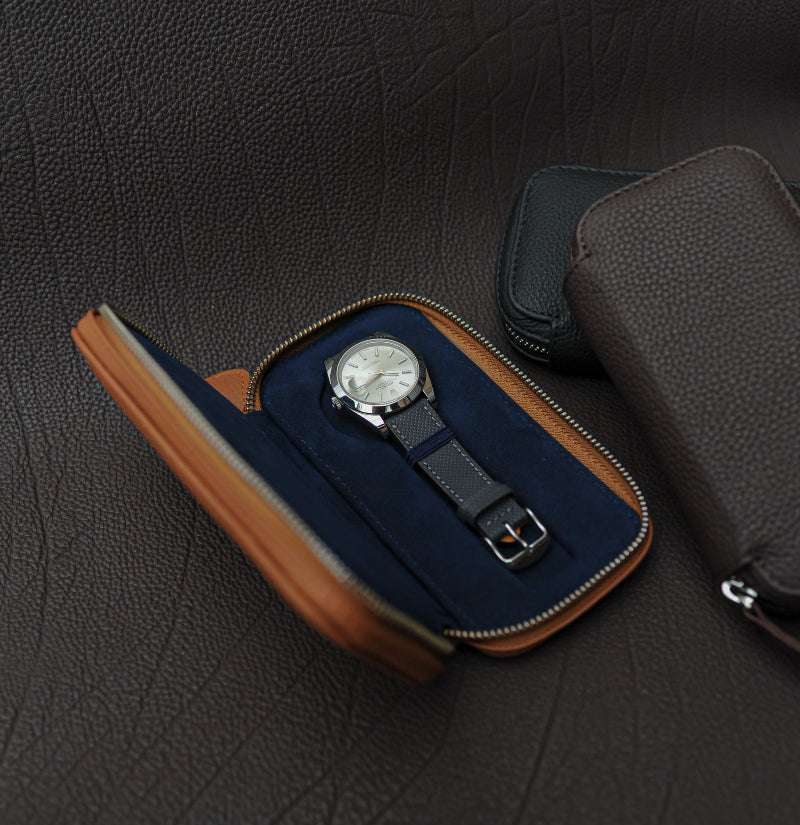 Uhren Case Prestige aus deutschem Togoleder Für 2 Uhren - Image 11