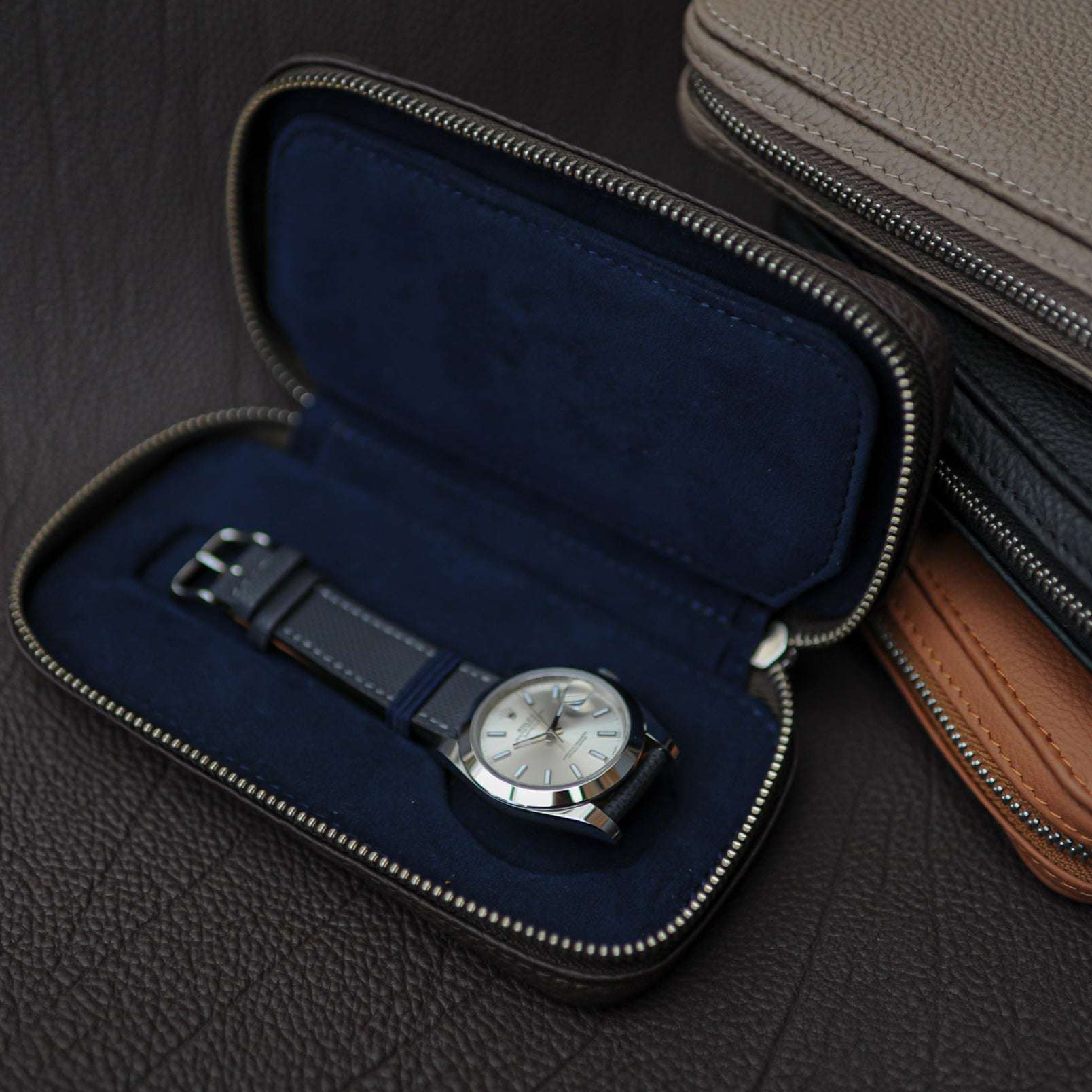 Uhren Case Prestige aus deutschem Togoleder Für 2 Uhren - Image 7