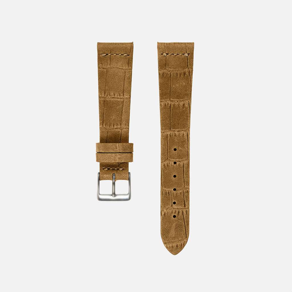 Dakkar – Uhrenarmband aus italienischem Nubukleder mit Krokoprägung