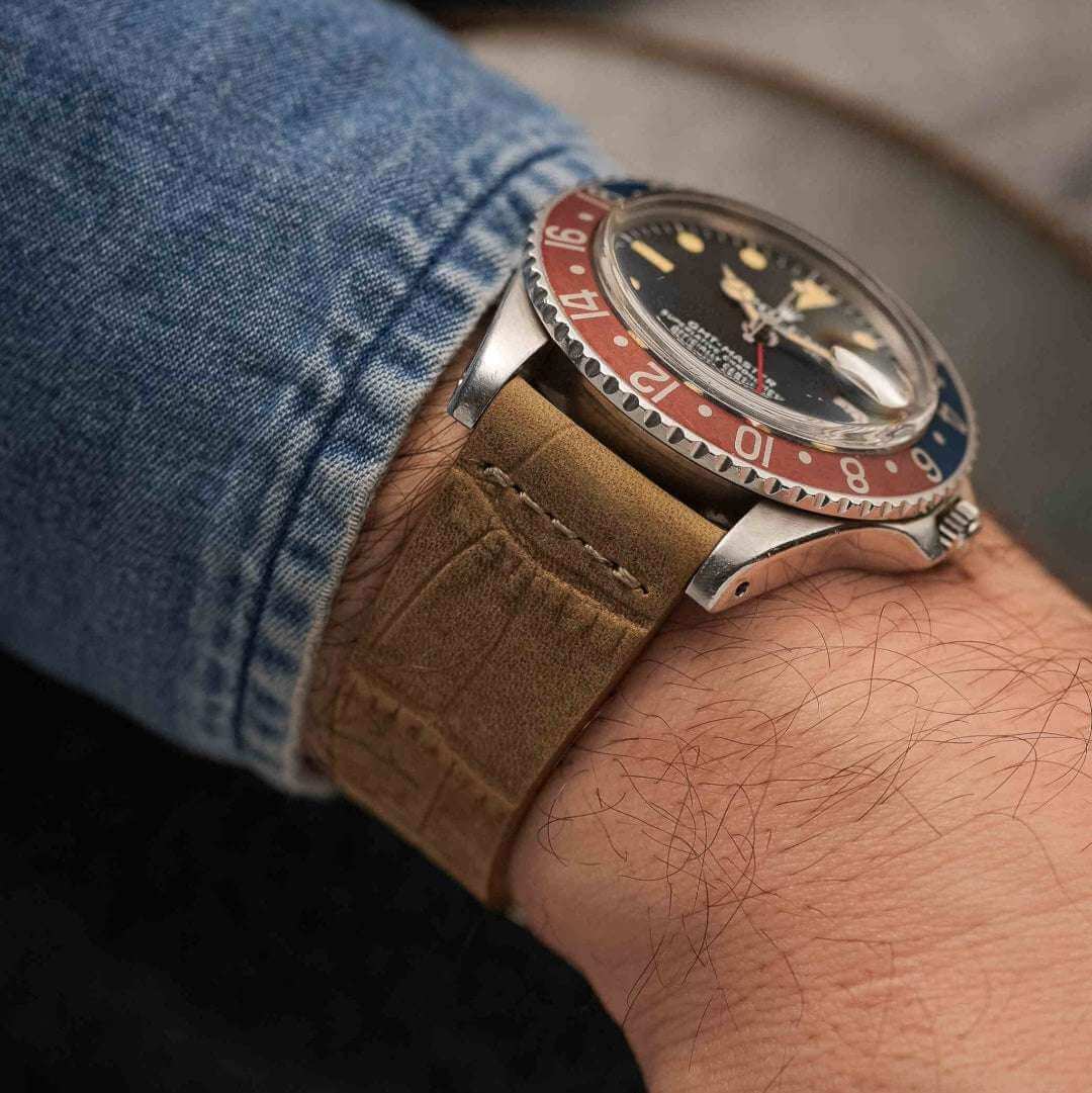 Dakkar – Uhrenarmband aus italienischem Nubukleder mit Krokoprägung - Image 3