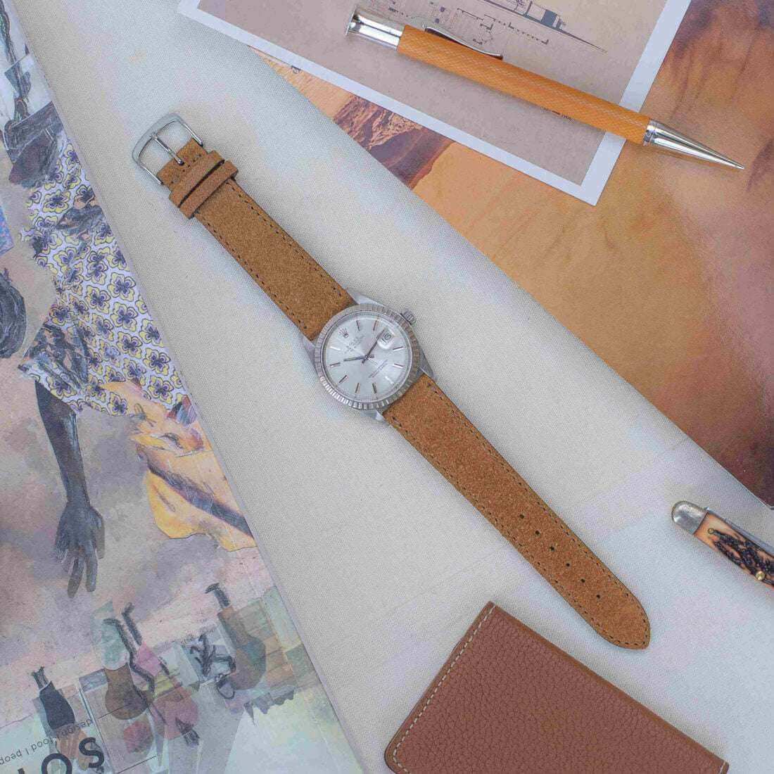 Nizza – Uhrenarmband aus feinem Wildleder - Image 32