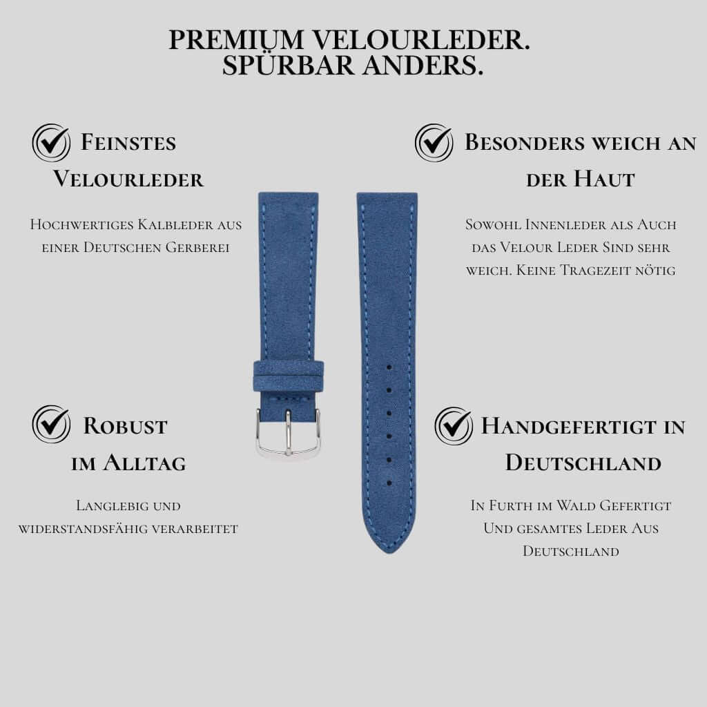 Nizza – Uhrenarmband aus feinem Wildleder - Image 42