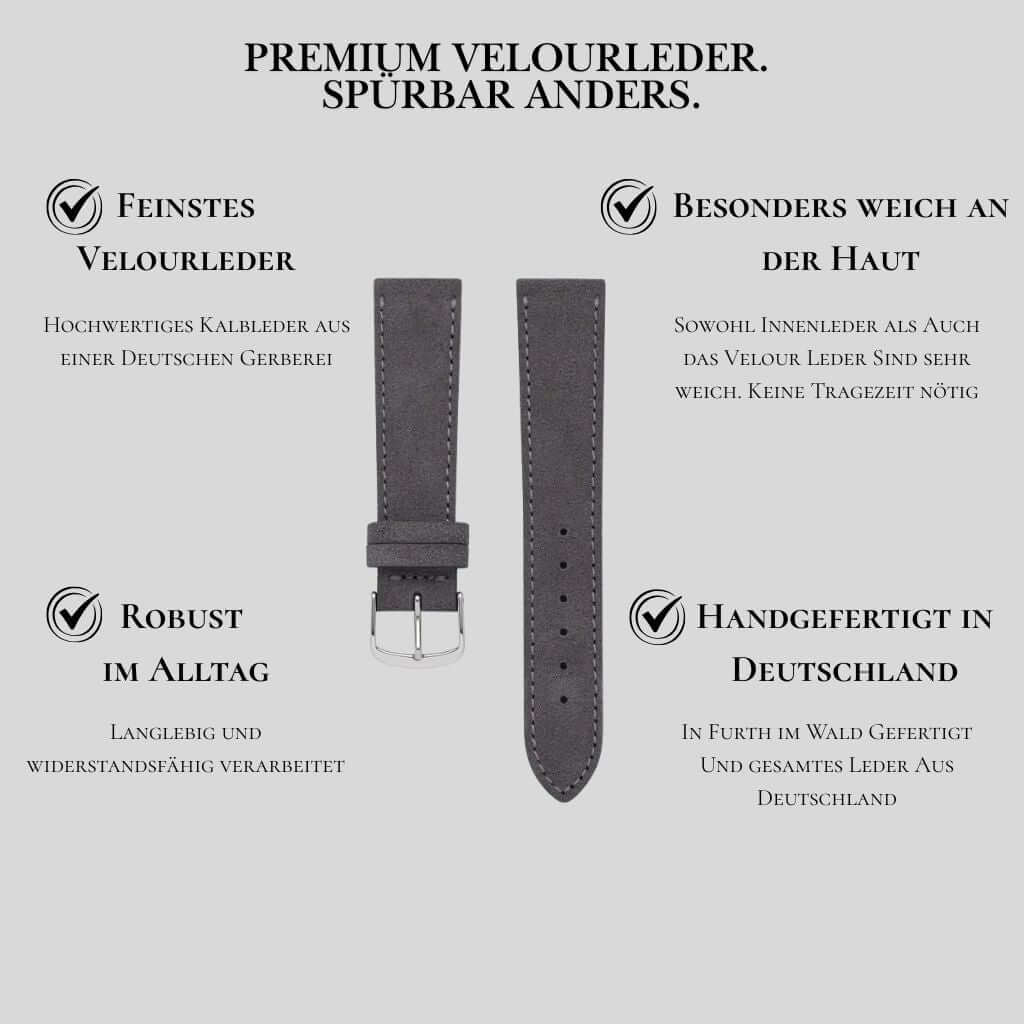 Nizza – Uhrenarmband aus feinem Wildleder - Image 47