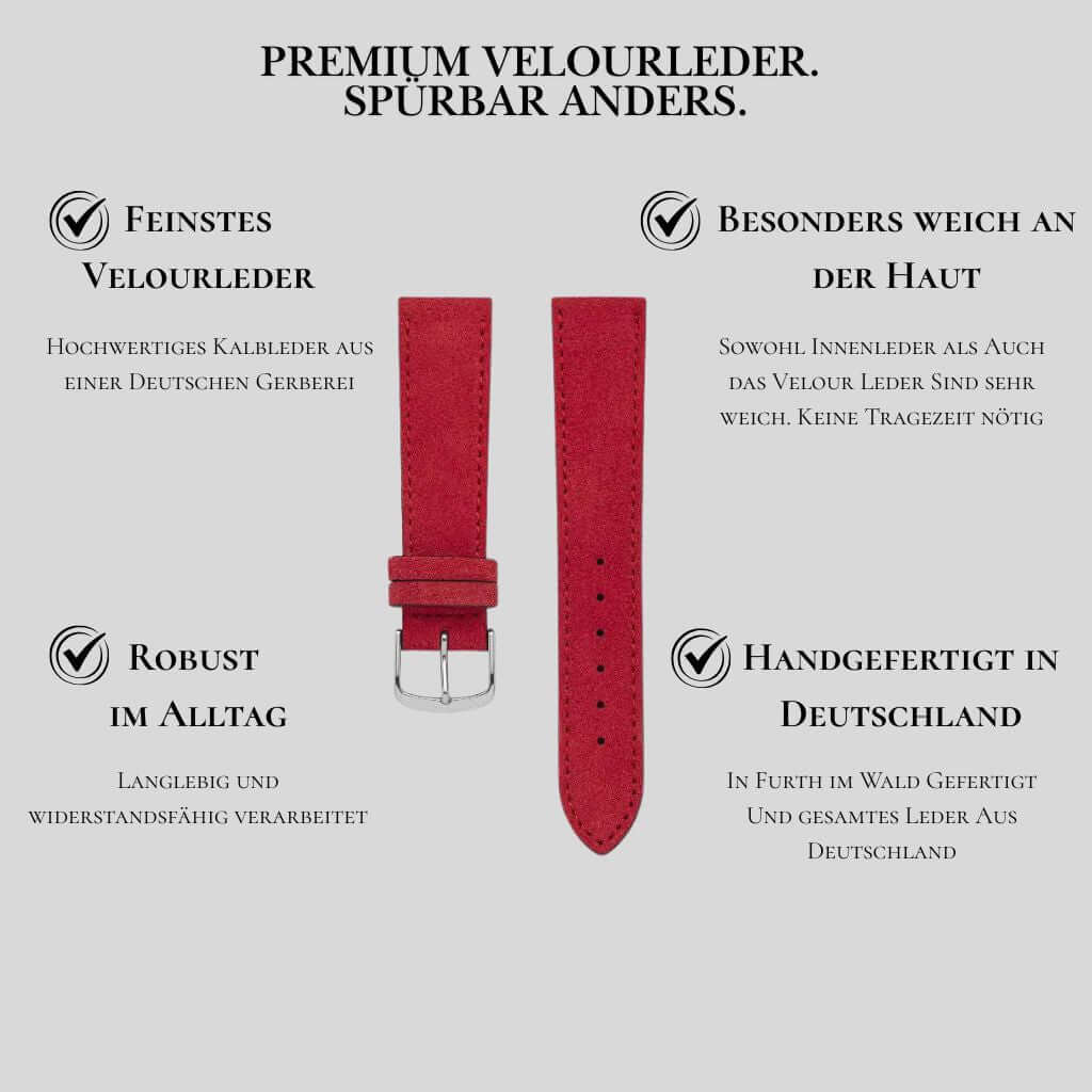 Nizza – Uhrenarmband aus feinem Wildleder - Image 55