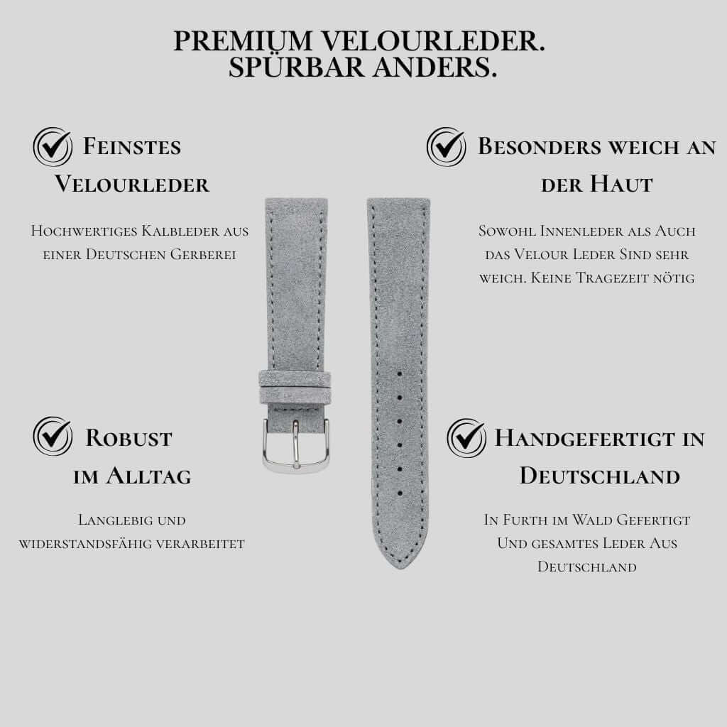 Nizza – Uhrenarmband aus feinem Wildleder - Image 78